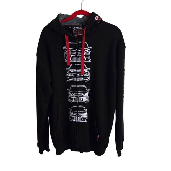 Hardtuned Mitsubishi Evolution Hoodie All Over Graphic Black Logo Size XXL - Picture 2 of 13